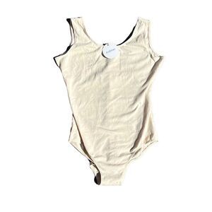 NWT ARSHINER Creme Bodysuit/Leotard Size Large